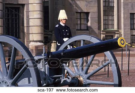 Palace Guard and Cannon Stockholm Sweden View Large Photo Image Stock Photo - Palace Guard and Cannon Stockholm Sweden. Fotosearch