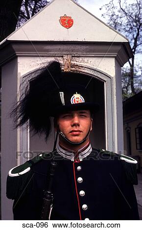 Palace Guard outside Sentry Box Oslo Norway View Large Photo Image Stock Photograph - Palace Guard outside Sentry Box Oslo Norway. Fotosearch