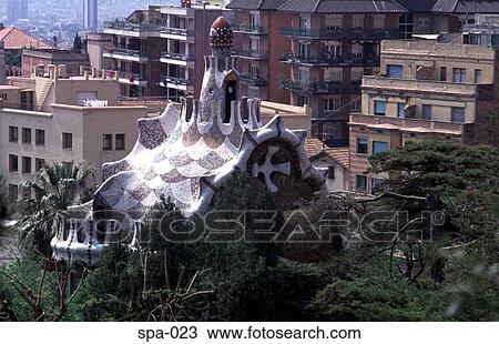 Park Guell Barcelona Spain View Large Photo Image Stock Image - Park Guell Barcelona Spain. Fotosearch