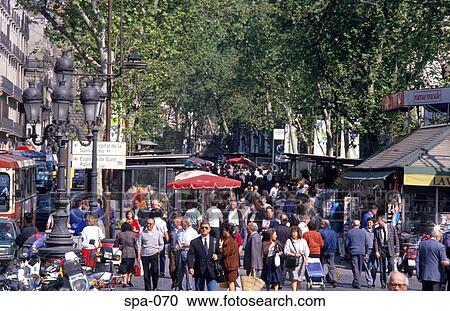 People Walking along Las Ramblas Barcelona Spain View Large Photo Image Stock Image - People Walking along Las Ramblas Barcelona Spain. Fotosearch