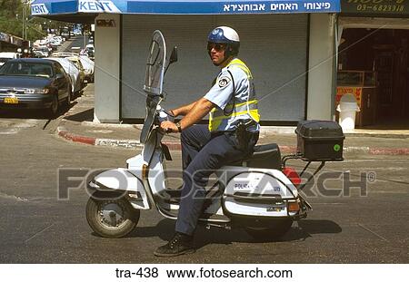 Policeman on Scooter View Large Photo Image Stock Photo - Policeman on Scooter. Fotosearch