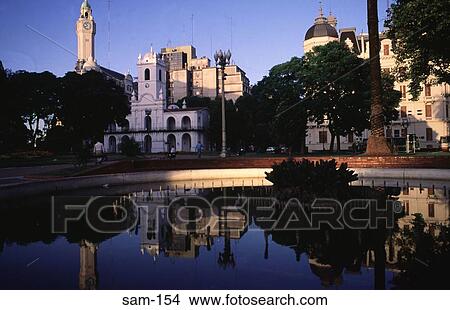 Pond and Buildings Buenos Aires Argentina View Large Photo Image Picture - Pond and Buildings Buenos Aires Argentina. Fotosearch