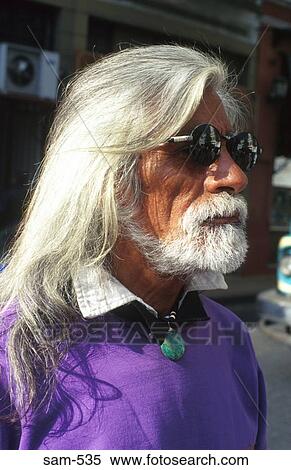 Portrait of Man with Long White Hair View Large Photo Image Stock Photography - Portrait of Man with Long White Hair. Fotosearch