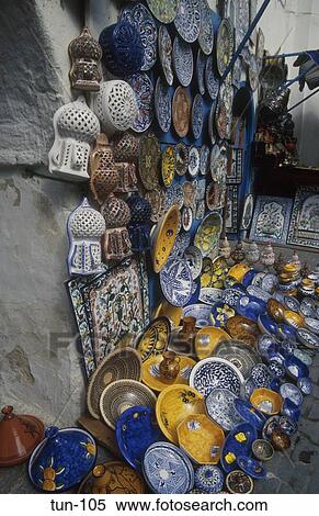 Pottery Display Sidi bou Said Tunisia View Large Photo Image Stock Photography - Pottery Display Sidi bou Said Tunisia. Fotosearch