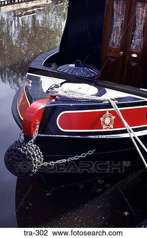 Stock Image - Prow of Narrowboat Oxford Canal UK. Fotosearch