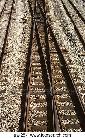 Railway Line Crossing Wales UK View Large Photo Image Stock Photo - Railway Line Crossing Wales UK. Fotosearch
