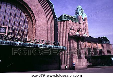 Railway Station by Eliel Saarinen Helsinki Finland View Large Photo Image Stock Photo - Railway Station by Eliel Saarinen Helsinki Finland. Fotosearch