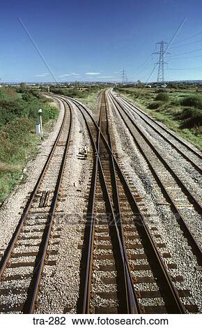 Railway Tracks Diverging Wales View Large Photo Image Stock Image - Railway Tracks Diverging Wales. Fotosearch