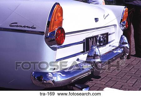 Rear of Old White Car View Large Photo Image Stock Photo - Rear of Old White Car. Fotosearch