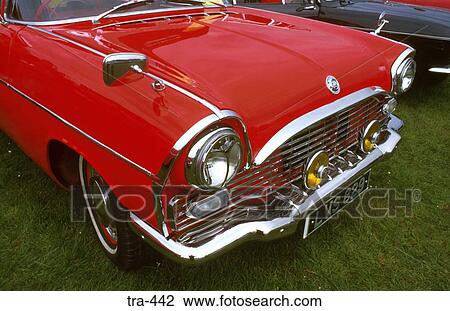 Stock Image - Red and Chrome Vauxhall Cresta Vintage Car. Fotosearch