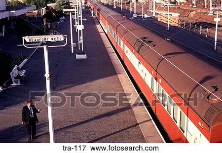 Stock Photo - Red Train at Station South Africa. Fotosearch