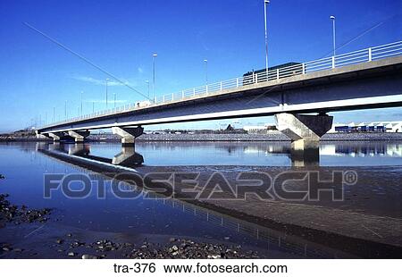 Road Bridge over River at Low Tide View Large Photo Image Stock Photograph - Road Bridge over River at Low Tide. Fotosearch