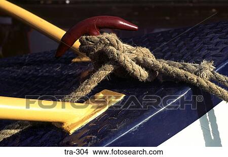 Rope tied to Cleat on Narrowboat UK View Large Photo Image Picture - Rope tied to Cleat on Narrowboat UK. Fotosearch