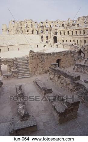 Ruins of the Colosseum at El Jem Tunisia View Large Photo Image Picture - Ruins of the Colosseum at El Jem Tunisia. Fotosearch