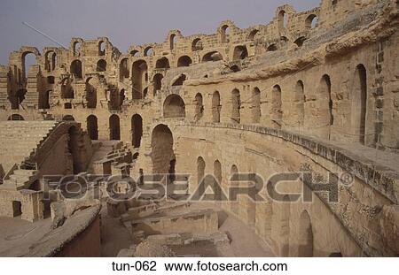 Ruins of the Colosseum at El Jem Tunisia View Large Photo Image Stock Image - Ruins of the Colosseum at El Jem Tunisia. Fotosearch