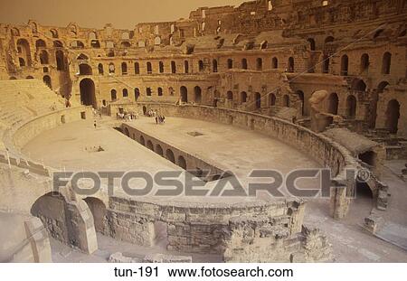 Ruins of the Colosseum at El Jem Tunisia View Large Photo Image Stock Image - Ruins of the Colosseum at El Jem Tunisia. Fotosearch