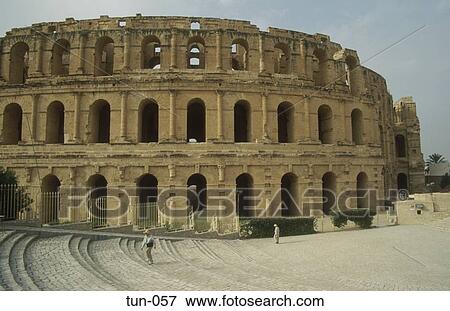 Ruins of the Colosseum at El Jem Tunisia View Large Photo Image Stock Photo - Ruins of the Colosseum at El Jem Tunisia. Fotosearch