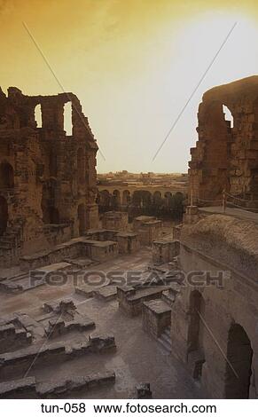 Ruins of the Colosseum at El Jem Tunisia View Large Photo Image Stock Photo - Ruins of the Colosseum at El Jem Tunisia. Fotosearch