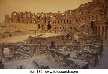 Ruins of the Colosseum at El Jem Tunisia View Large Photo Image Stock Photo - Ruins of the Colosseum at El Jem Tunisia. Fotosearch