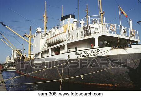 Ship at Quayside Catagena Colombia View Large Photo Image Stock Photo - Ship at Quayside Catagena Colombia. Fotosearch