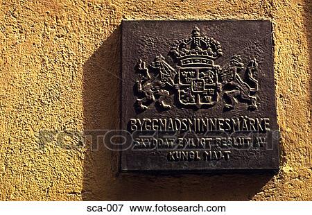 Stock Photo - Sign in Wall Gamla Stan (Old Town) Stockholm Sweden. Fotosearch