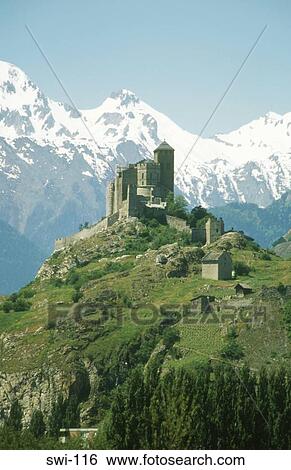Sion Hilltop Fortress Switzerland View Large Photo Image Stock Photograph - Sion Hilltop Fortress Switzerland. Fotosearch