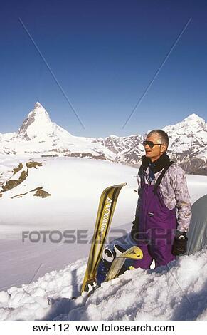 Skier with Monoski the Alps Switzerland View Large Photo Image Stock Image - Skier with Monoski the Alps Switzerland. Fotosearch