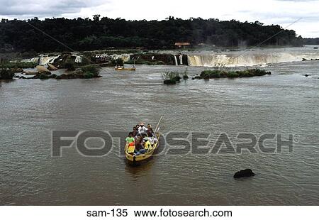 Small Boat above Iguazu Falls Argentina View Large Photo Image Stock Photography - Small Boat above Iguazu Falls Argentina. Fotosearch