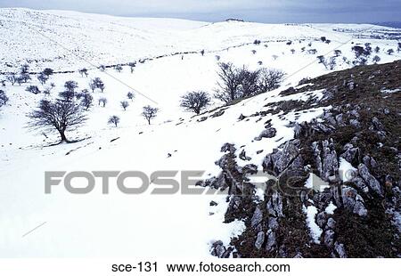 Stock Image - Snow covered Landscape UK. Fotosearch