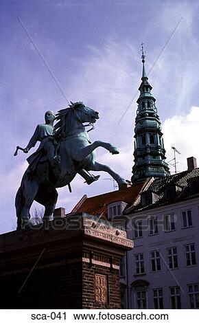 Statue and City Hall Copenhagen Denmark View Large Photo Image Stock Image - Statue and City Hall Copenhagen Denmark. Fotosearch