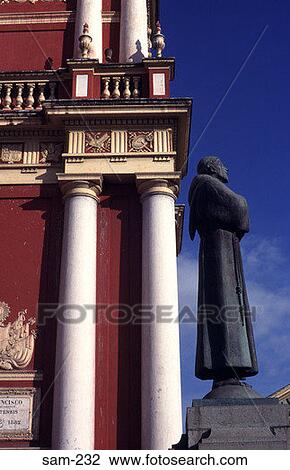 Stock Image - Statue and Corner of Church Salta Argentina. Fotosearch