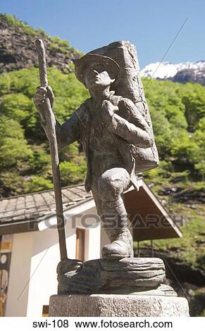 Statue of Climber Simplon Pass the Alps Switzerland View Large Photo Image Stock Photo - Statue of Climber Simplon Pass the Alps Switzerland. Fotosearch