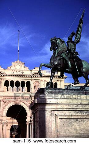 Statue outside Casa Rosada Buenos Aires Argentina View Large Photo Image Stock Photograph - Statue outside Casa Rosada Buenos Aires Argentina. Fotosearch