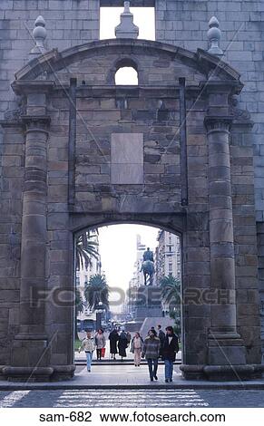 Stock Image - Stone Arch Montevideo Uruguay. Fotosearch