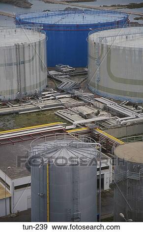 Storage Tanks at Power Plant Tunisia View Large Photo Image Stock Photo - Storage Tanks at Power Plant Tunisia. Fotosearch