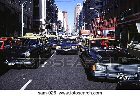 Taxis in Buenos Aires Argentina View Large Photo Image Stock Photograph - Taxis in Buenos Aires Argentina. Fotosearch