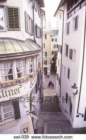 The Old Quarter Zurich Switzerland View Large Photo Image Stock Photo - The Old Quarter Zurich Switzerland. Fotosearch