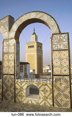 Tiled Arch Zitouna Mosque Media Tunis Tunisia View Large Photo Image Stock Photograph - Tiled Arch Zitouna Mosque Media Tunis Tunisia. Fotosearch
