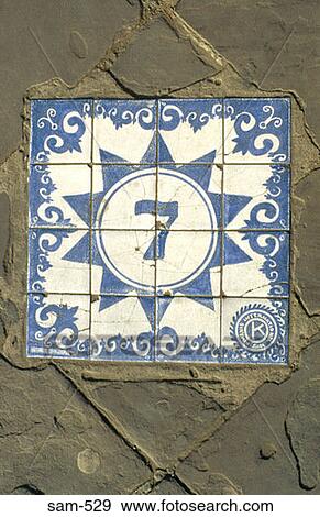 Tiled No. 7 House Sign Argentina View Large Photo Image Stock Photo - Tiled No. 7 House Sign Argentina. Fotosearch