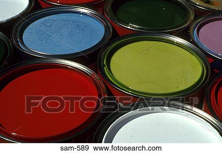 Tins of Paint in Paint Factory Venezuela View Large Photo Image Stock Photo - Tins of Paint in Paint Factory Venezuela. Fotosearch