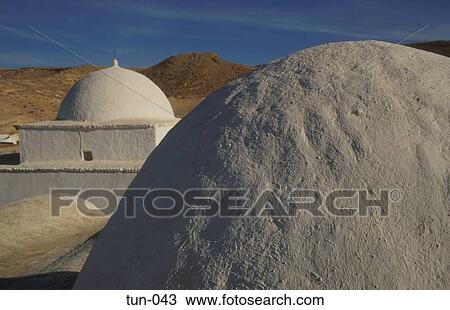 Stock Image - Tomb of Marabout Matmata Tunisia. Fotosearch
