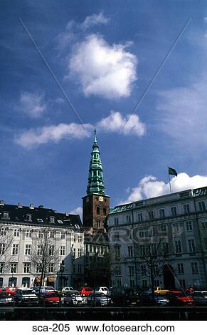 Town Square and Clock Tower Copenhagen Denmark View Large Photo Image Stock Photography - Town Square and Clock Tower Copenhagen Denmark. Fotosearch