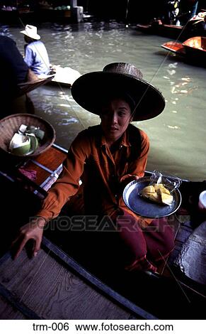 Trader Floating Market Thailand View Large Photo Image Stock Photograph - Trader Floating Market Thailand. Fotosearch