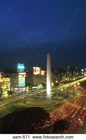Traffic by Obelisk Central Buenos Aires Argentina View Large Photo Image Stock Image - Traffic by Obelisk Central Buenos Aires Argentina. Fotosearch