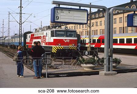Train in Railway Station Helsinki Finland View Large Photo Image Stock Photo - Train in Railway Station Helsinki Finland. Fotosearch
