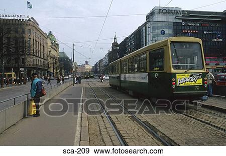 Stock Photo - Tram in Helsinki Finland. Fotosearch