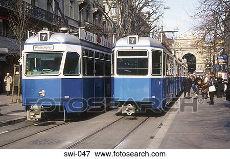 Trams Zurich Switzerland View Large Photo Image Stock Photo - Trams Zurich Switzerland. Fotosearch