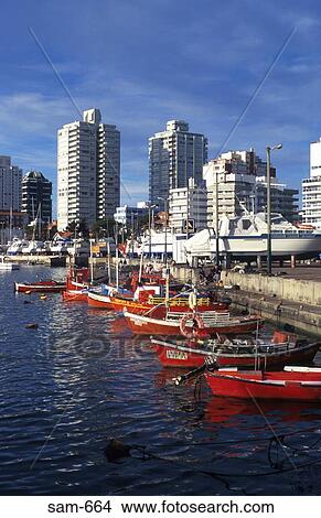 Picture - Trawlers and Tower Blocks Punta del Este Uruguay. Fotosearch