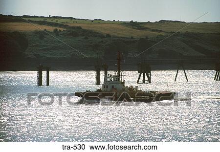 Stock Image - Tug Boat Milford Haven UK. Fotosearch