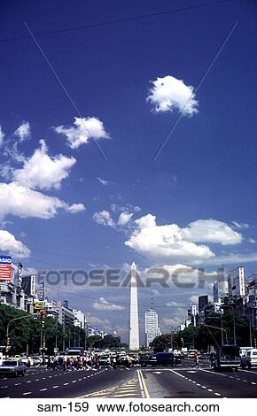 View Along Avenue 9 Julio Buenos Aires Argentina View Large Photo Image Stock Photo - View Along Avenue 9 Julio Buenos Aires Argentina. Fotosearch